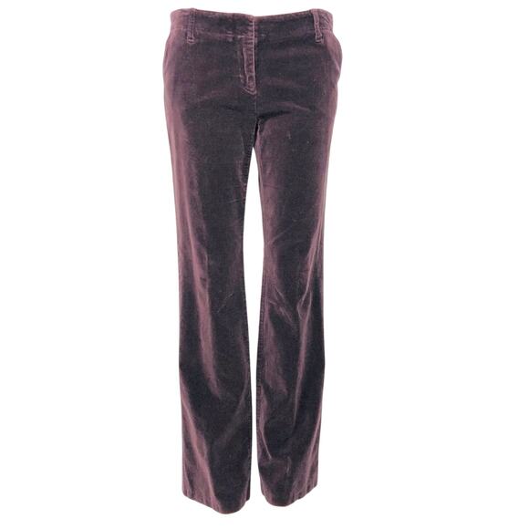 INC International Concepts Burgundy Velveteen Pants Flattering Trouser Cut - Picture 9 of 16